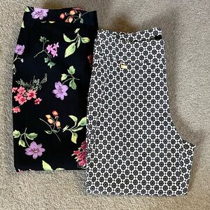 Lot of 2 Patterned Dress Capris Rafaella and Premise Sz M